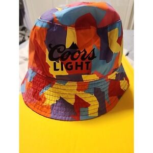 Coors Light Reversible Baltimore Bucket Hat Colorful & Black Beer Cap